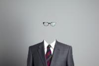 Invisible man wearing a suit and glasses