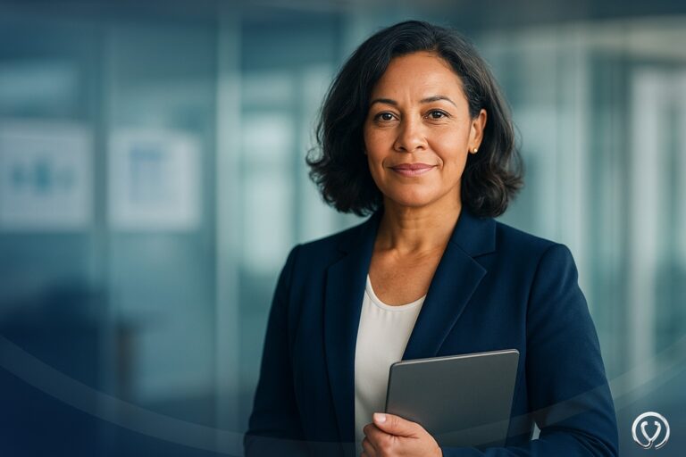 A confident business leader holding a tablet, symbolizing the urgency of acting fast to secure top talent before it slips away.