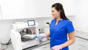Good dental assistants working chairside in a modern dental practice, highlighting the growing demand for experienced dental professionals.